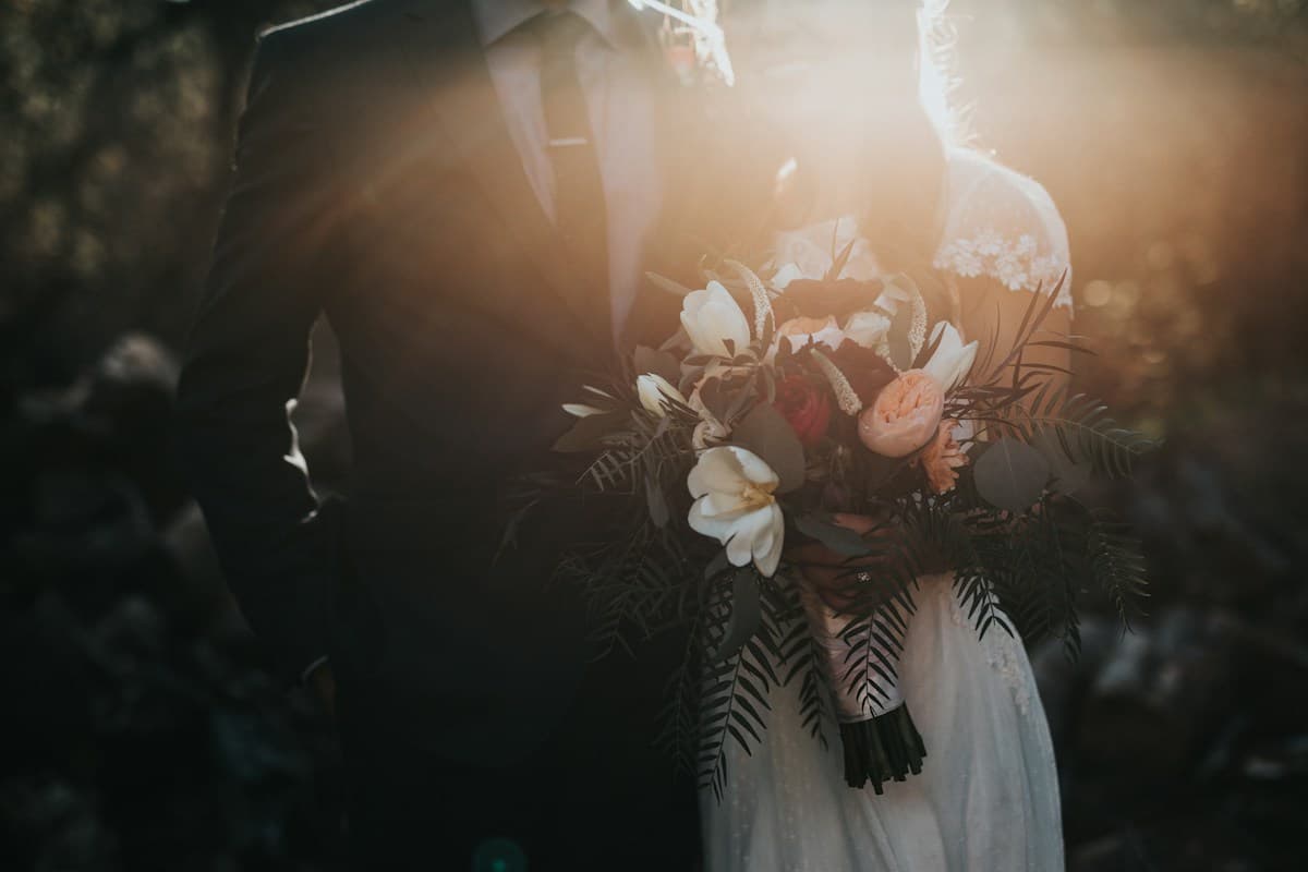 A floral detail celebrating a wedding day